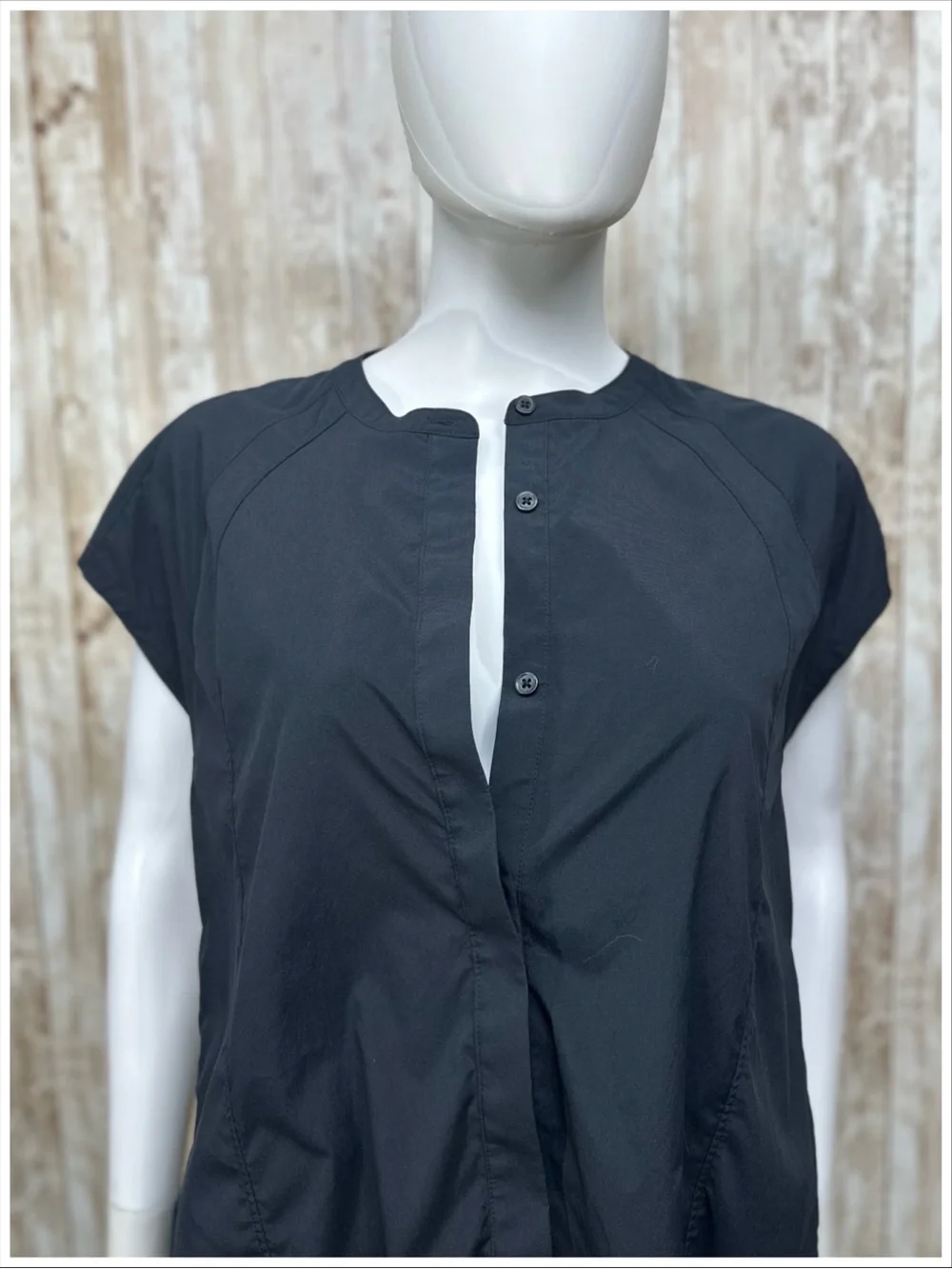 Athleta Performance Poplin Popover Top | Black | #587913 | [D13]